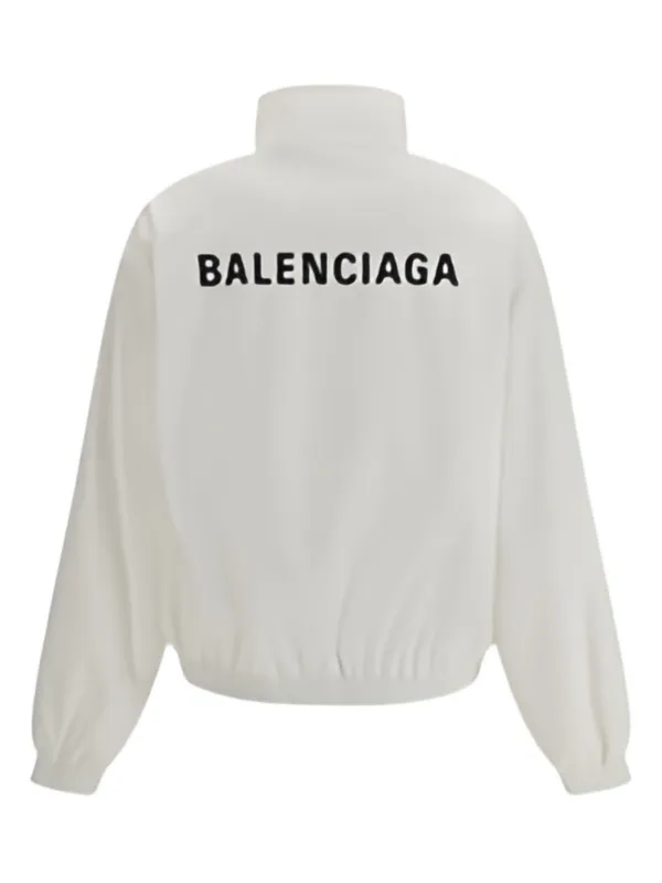 Balenciaga logo-detail zip-up Jacket | White | FARFETCH ID