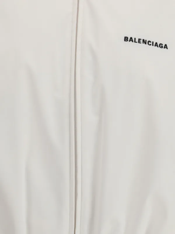 Balenciaga logo-detail zip-up Jacket | White | FARFETCH ZA