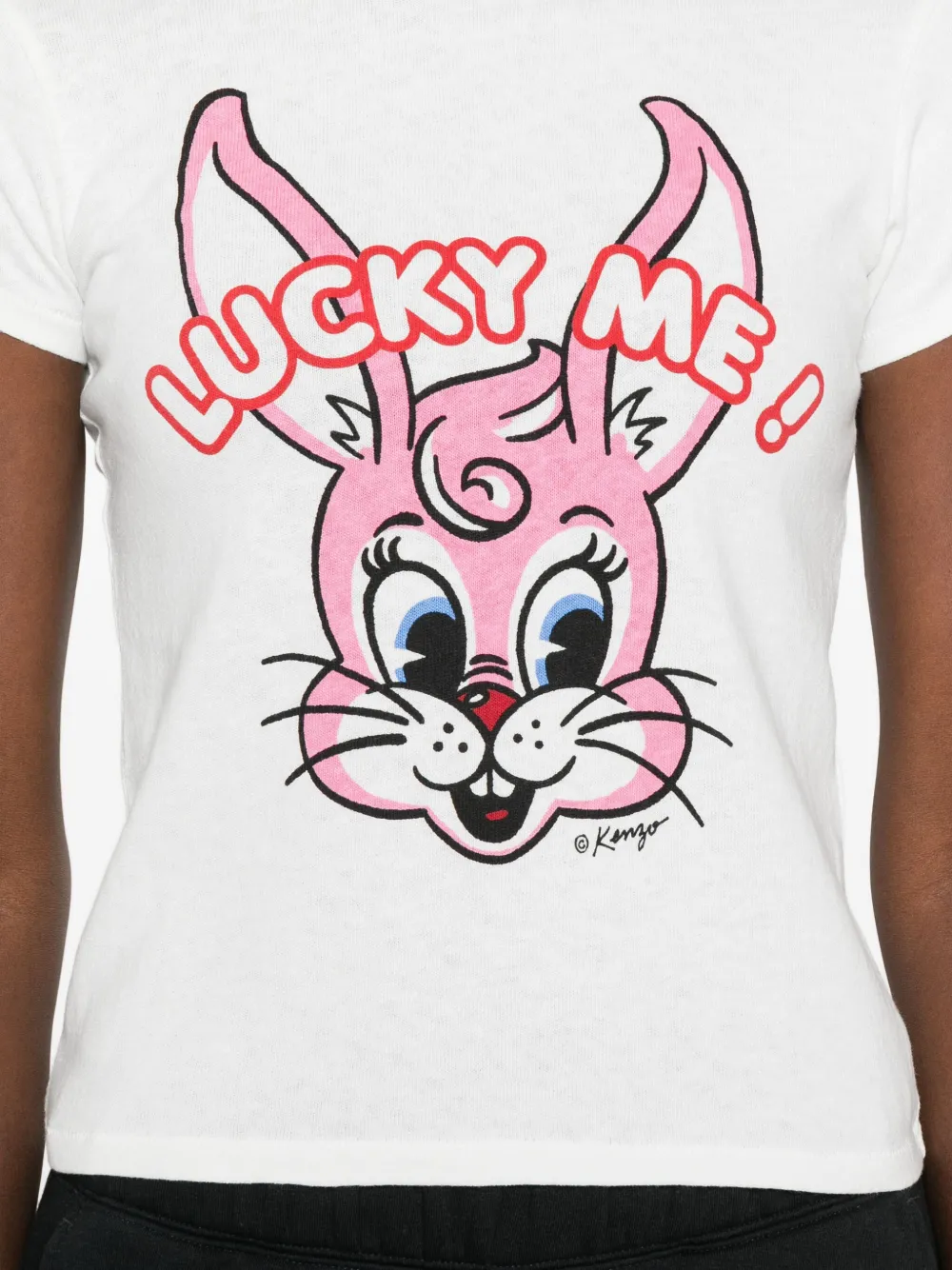 Kenzo rabbit-print T-shirt Wit