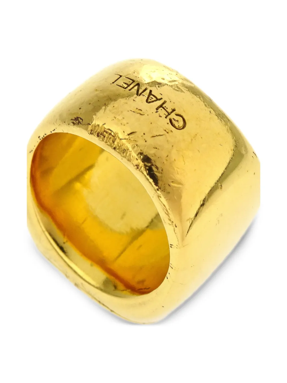 Pre-owned Chanel 1990s Seal Ring In Gold