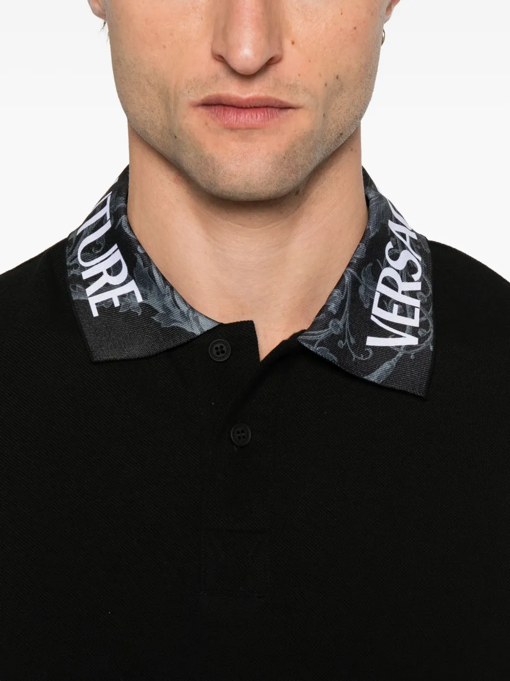 Versace Jeans Couture Poloshirt met logoprint Zwart