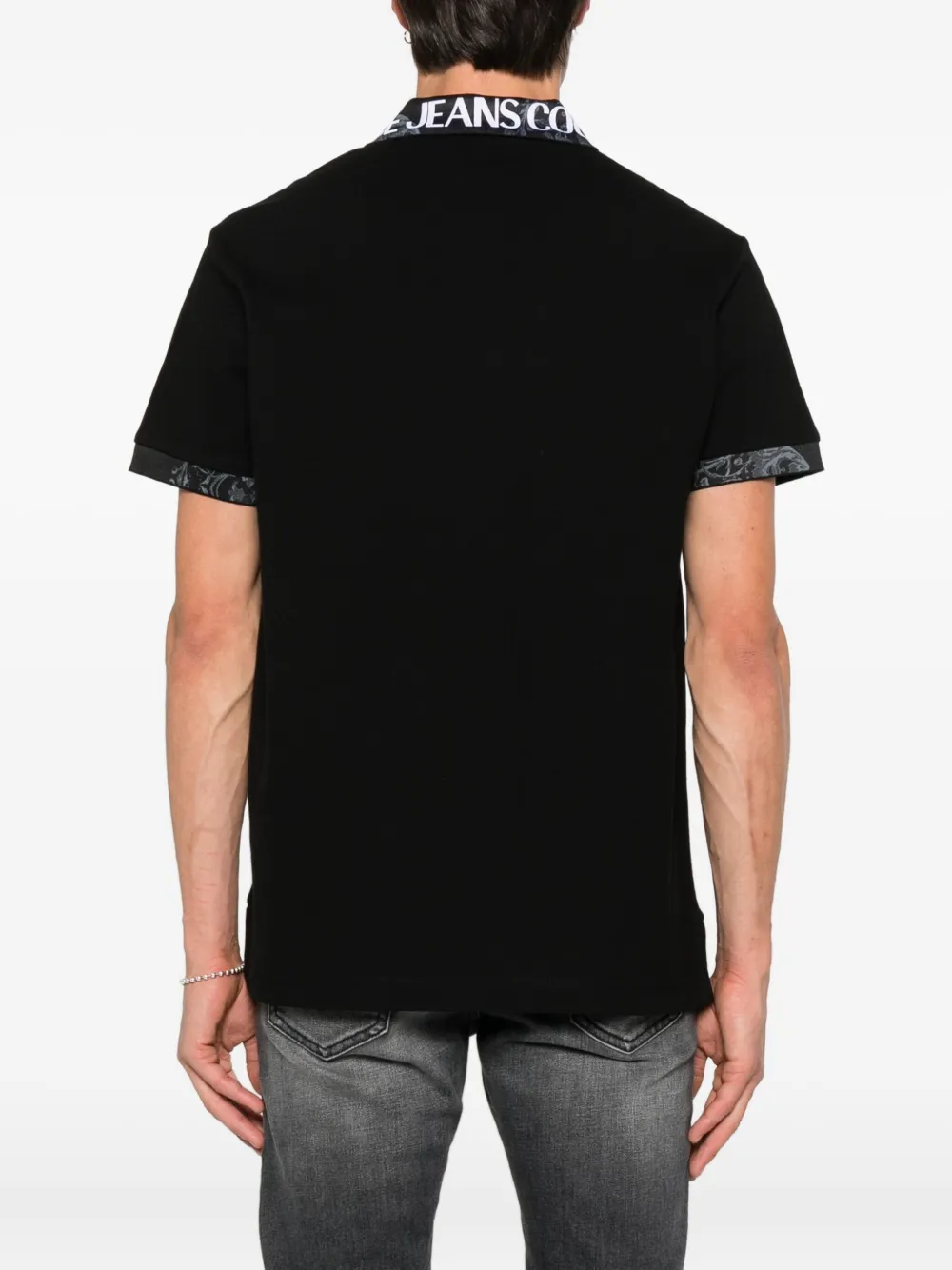 Versace Jeans Couture Poloshirt met logoprint Zwart