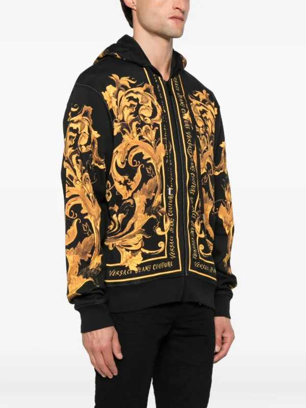 Versace Jeans Couture バロックプリント ジップアップパーカー