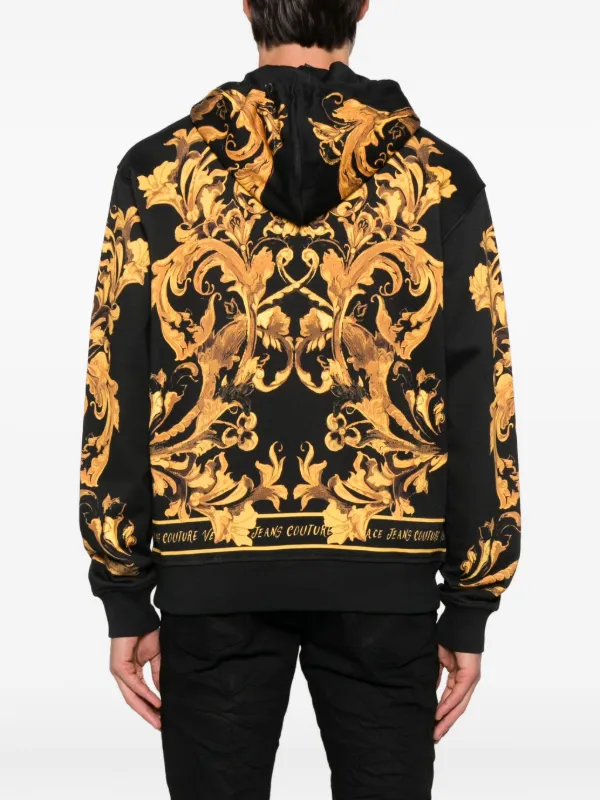 【Versace Jeans Couture】バロックプリント スウェットパーカー Versace Jeans Couture バロックプリント ジップアップパーカー
