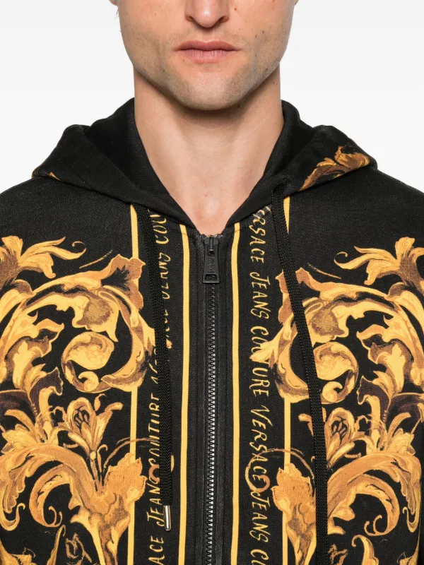 Versace Jeans Couture バロックプリント ジップアップパーカー