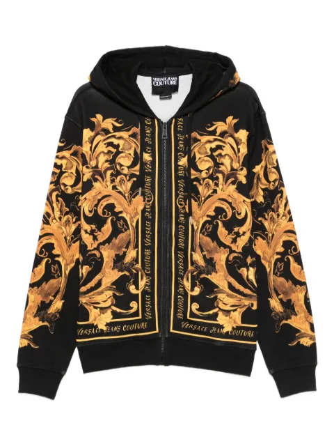 Versace Jeans Couture Moletom com capuz, zíper e estampa barroca