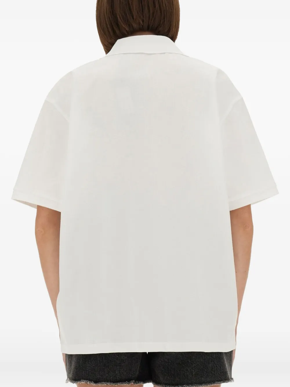 Rotate Birger Christensen Buttoned Logo-detail Polo Shirt In White