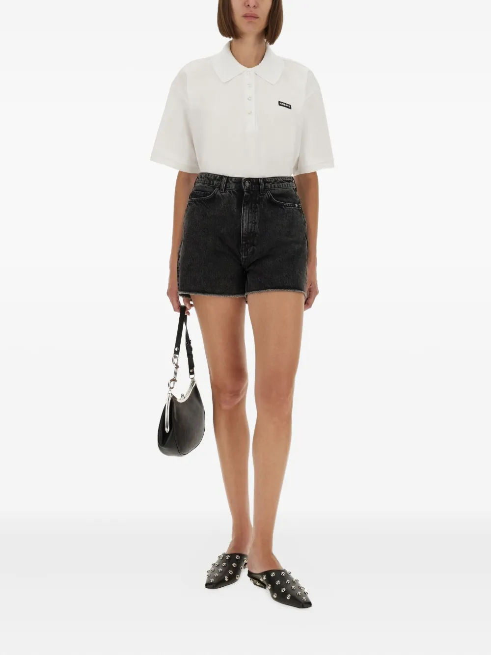 ROTATE BIRGER CHRISTENSEN buttoned logo-detail polo shirt - Wit