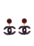 CHANEL Pre-Owned 1999 CC-dangle clip-on earrings - Gold