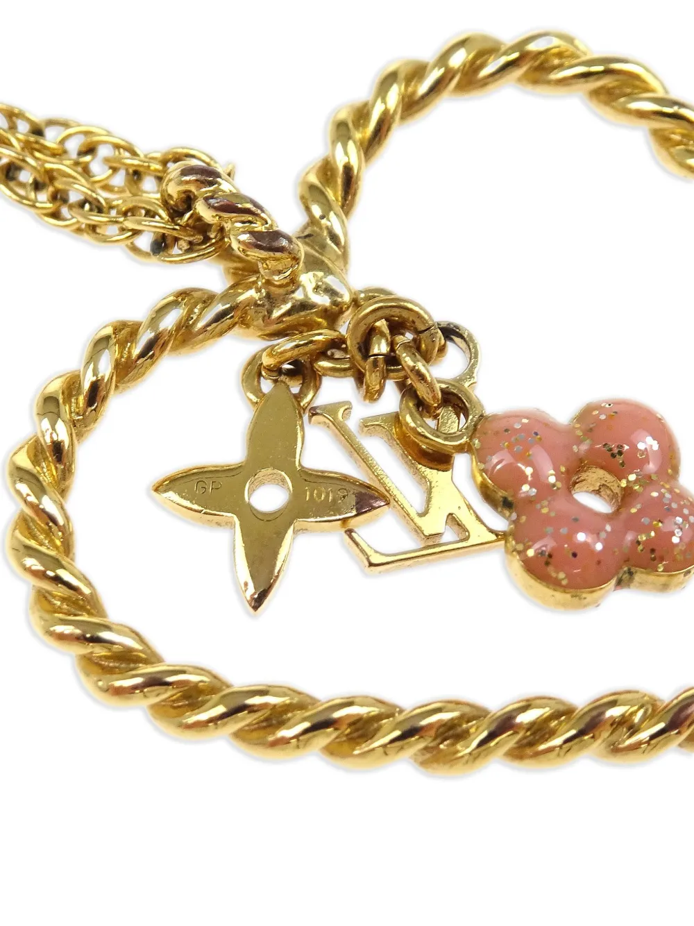 Pre-owned Louis Vuitton 2009 Heart Rope Necklace In Gold