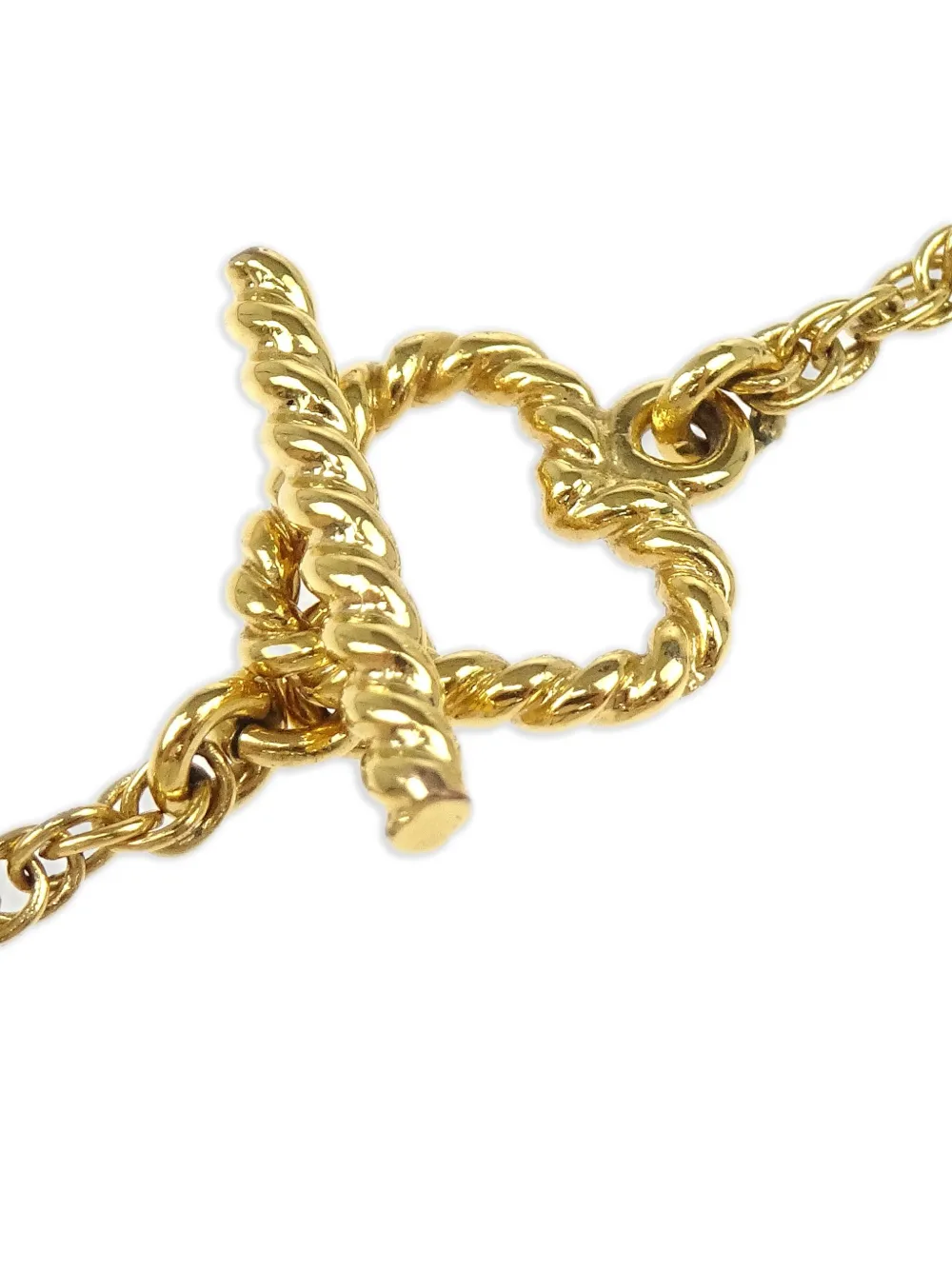 Pre-owned Louis Vuitton 2009 Heart Rope Necklace In Gold