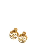 CHANEL Pre-Owned 1994 Gold Plated CC Swing Clip On Earrings costume earrings
