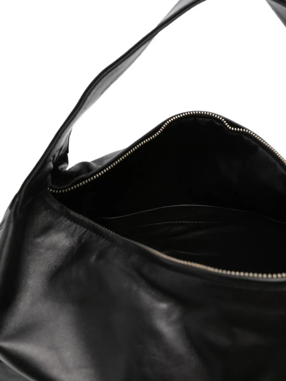 Gimaguas Leather External-pocket Shoulder Bag In Black