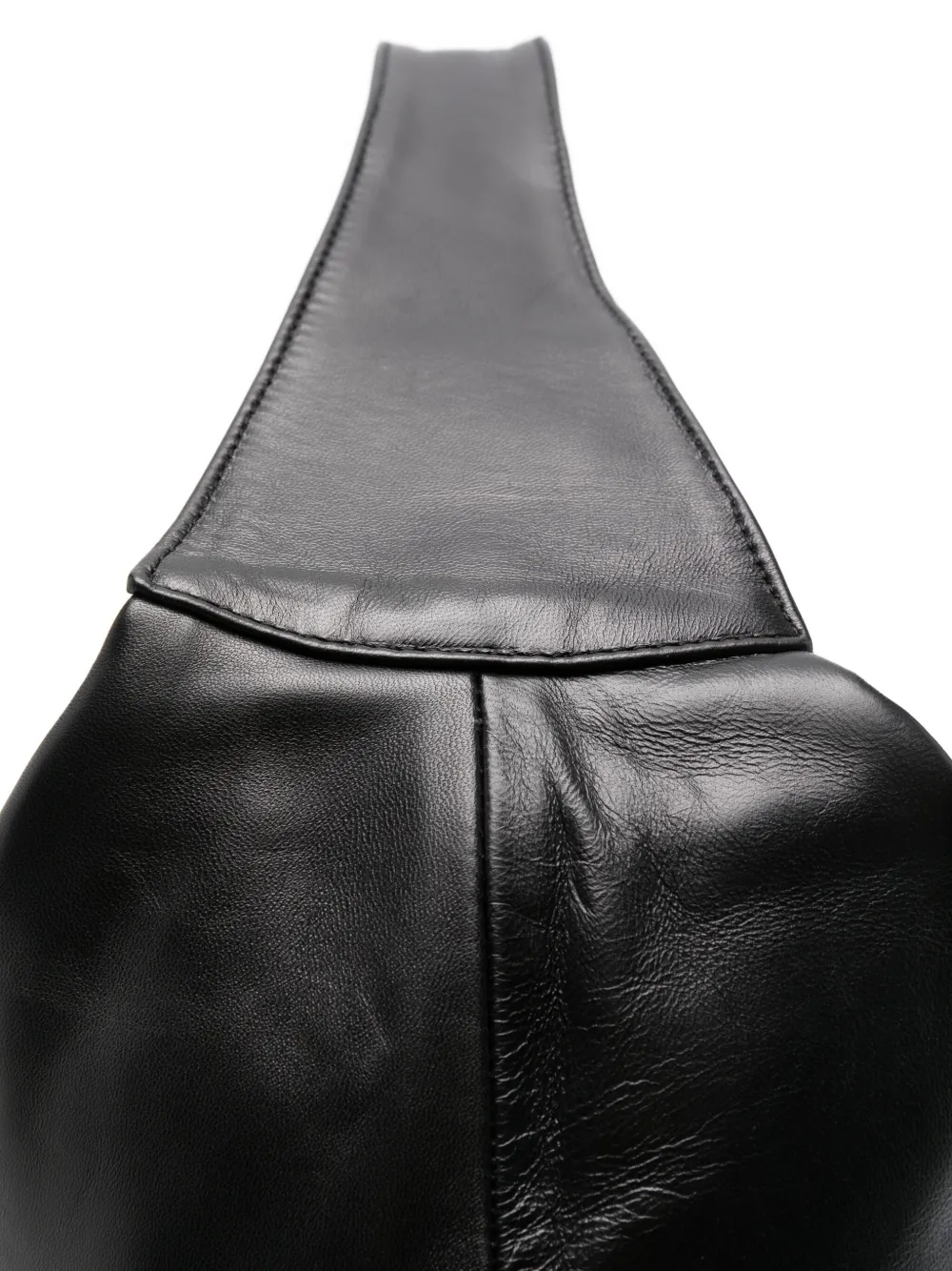 Gimaguas Leather External-pocket Shoulder Bag In Black