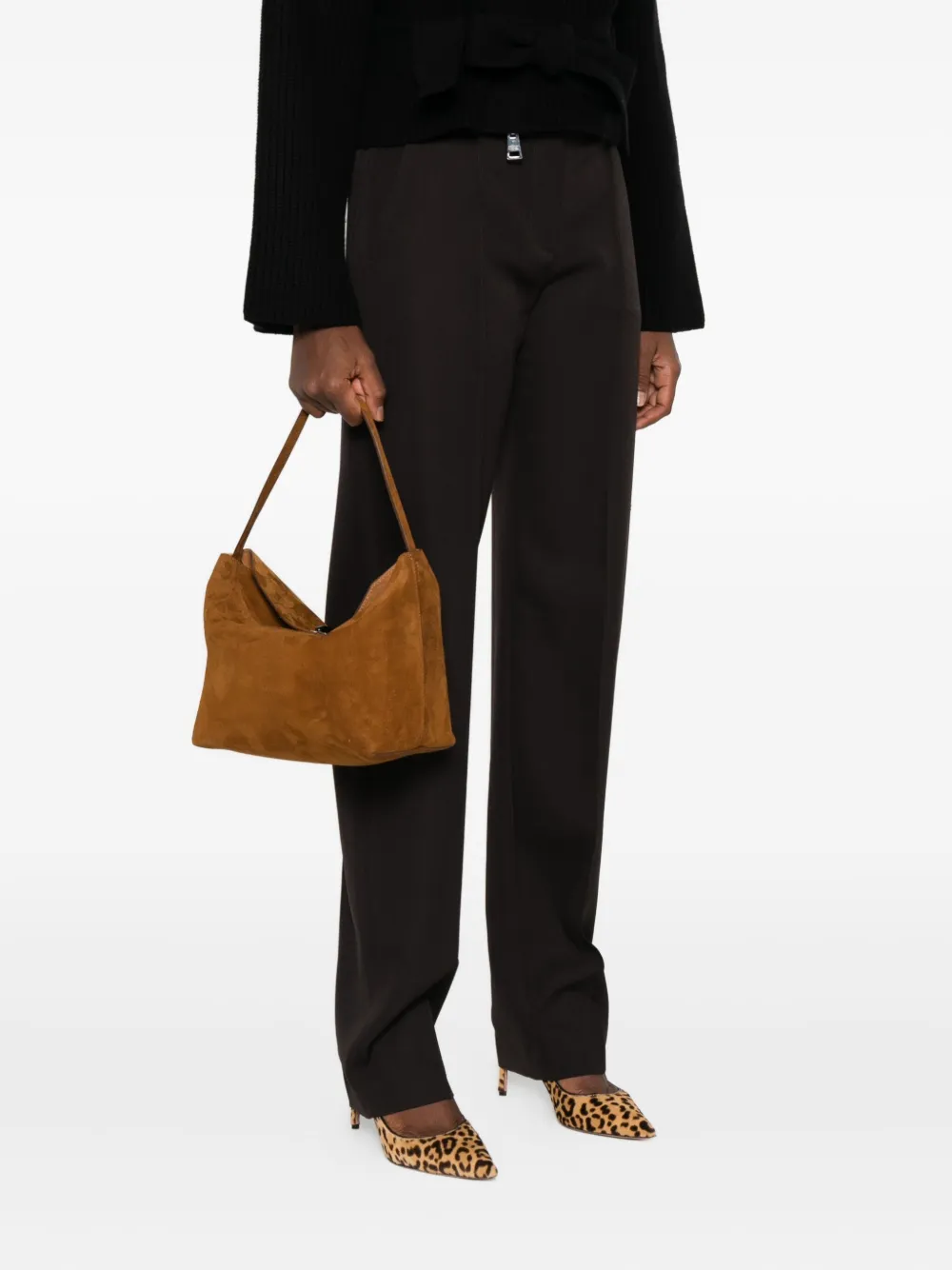 Christopher Esber suede top-handle tote bag - Bruin
