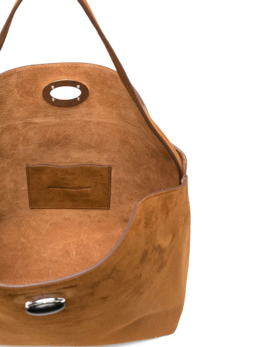 Christopher Esber Suède shopper met handvat Bruin