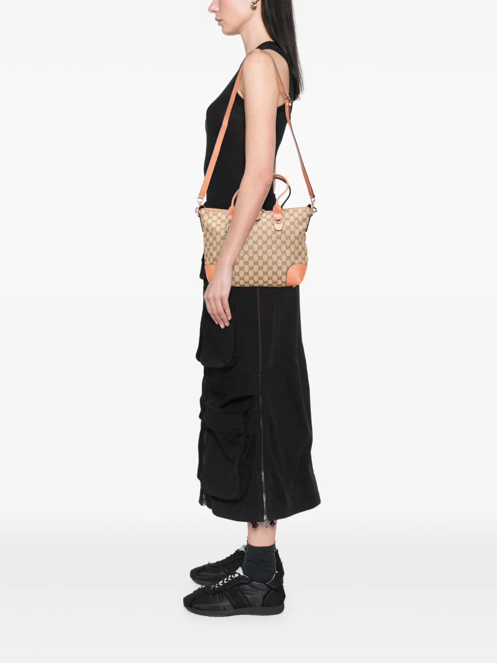 Pre-owned Gucci 2000-2015 Gg Canvas Heart Bit Satchel In Brown