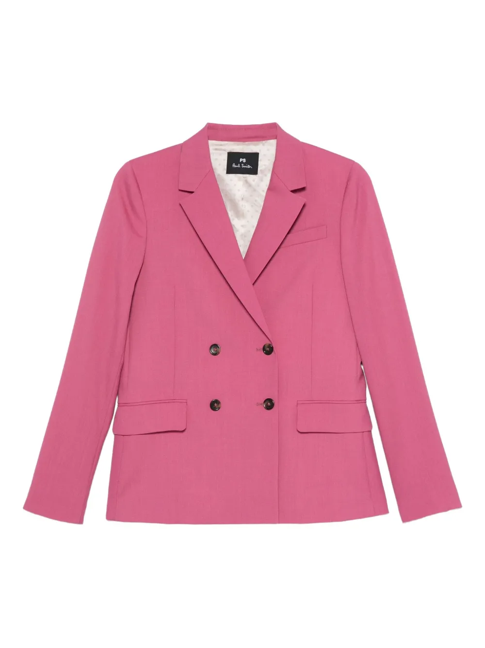 Ps By Paul Smith Double-breasted Wool Blazer In Pink