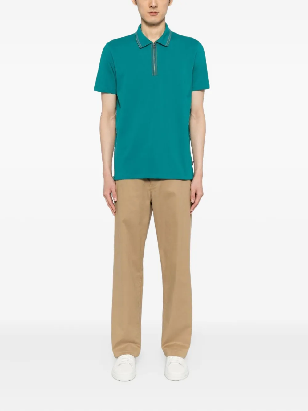 PS Paul Smith zip-detail polo shirt - Blauw