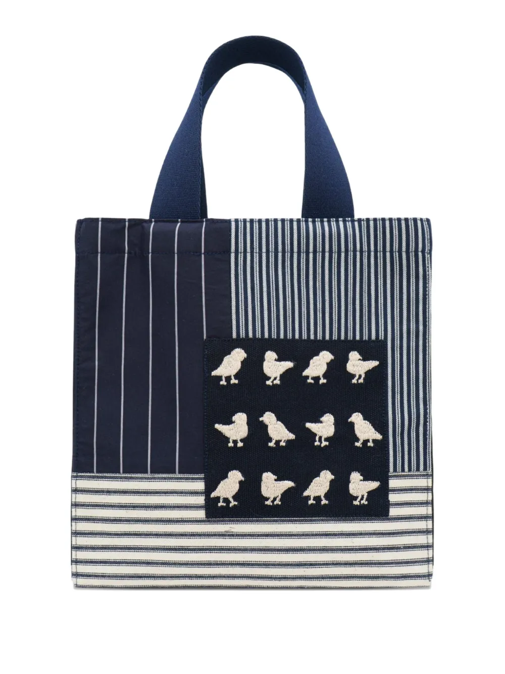 Biyan striped tote bag - ブルー Biyan striped tote bag - ブルー