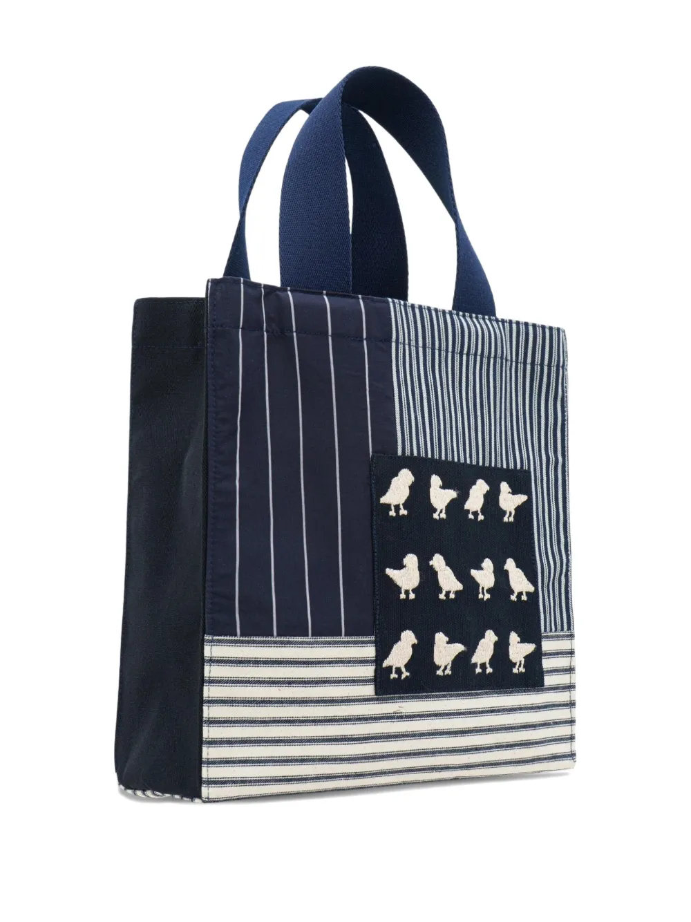 Biyan striped tote bag - Blauw
