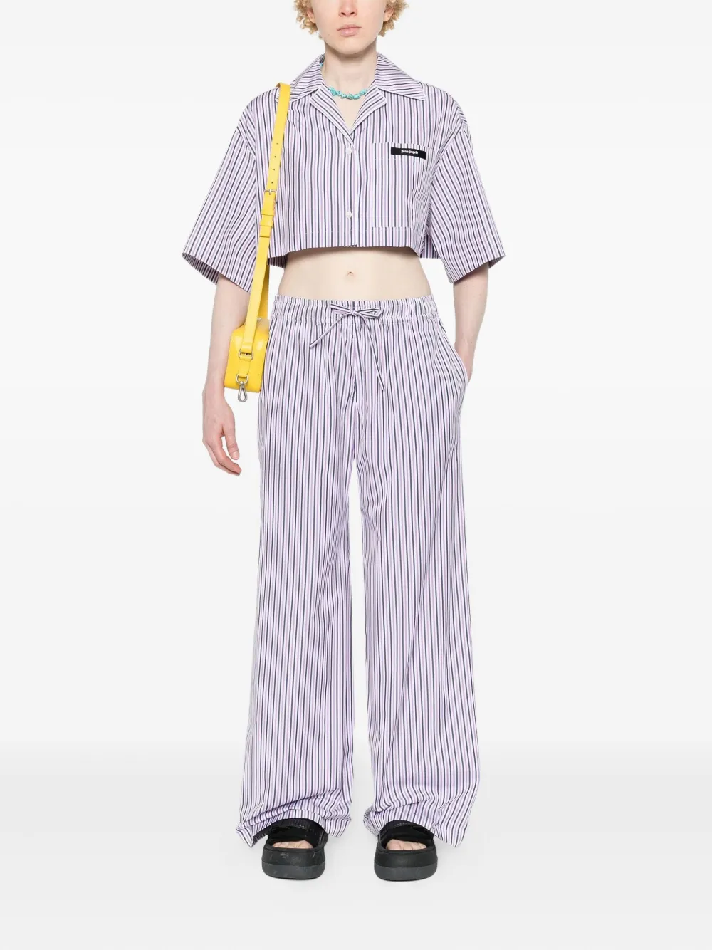 Palm Angels striped drawstring trousers - Paars