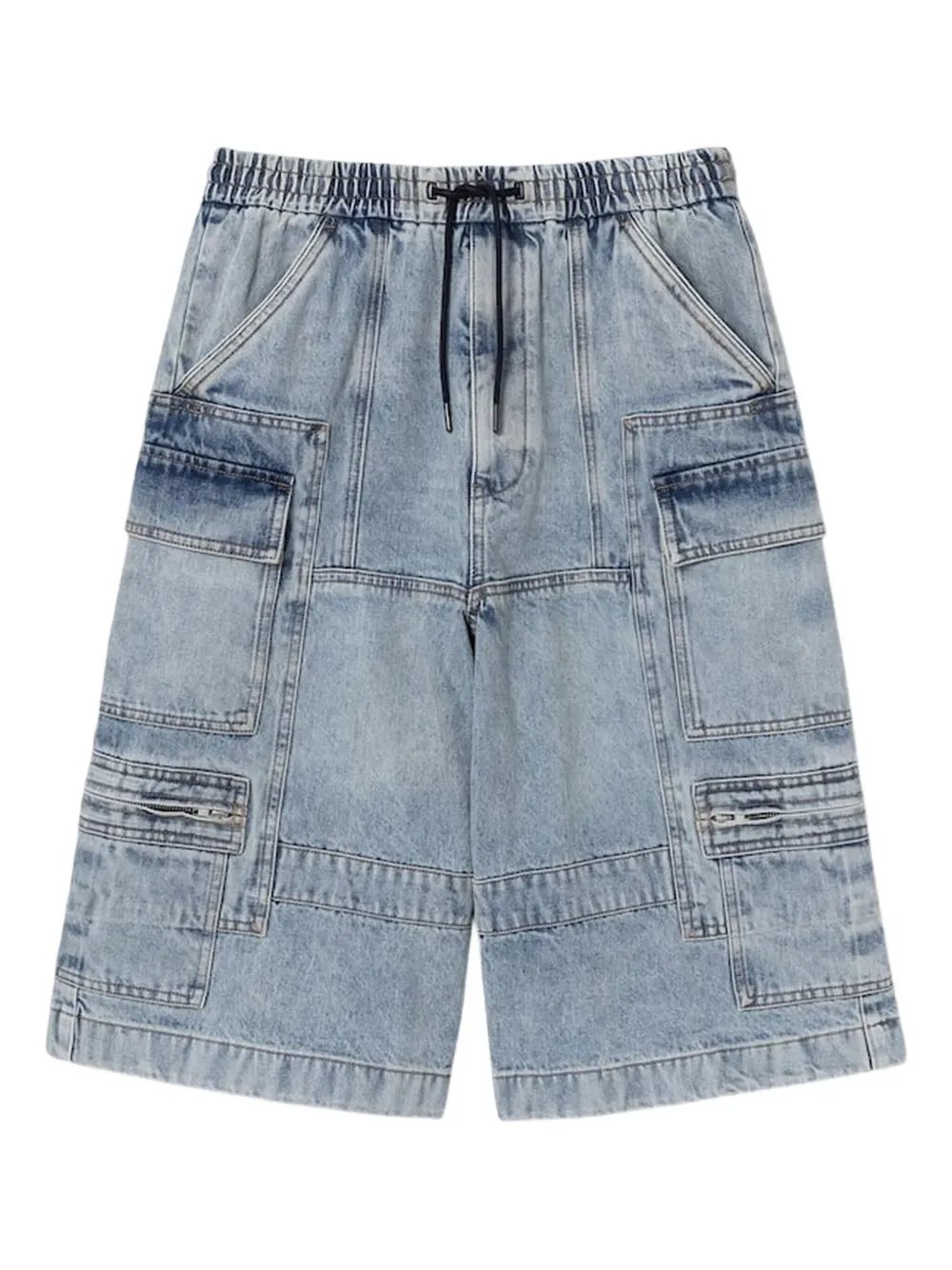 Juun.J drawstring denim cargo shorts | Blue | Image 1