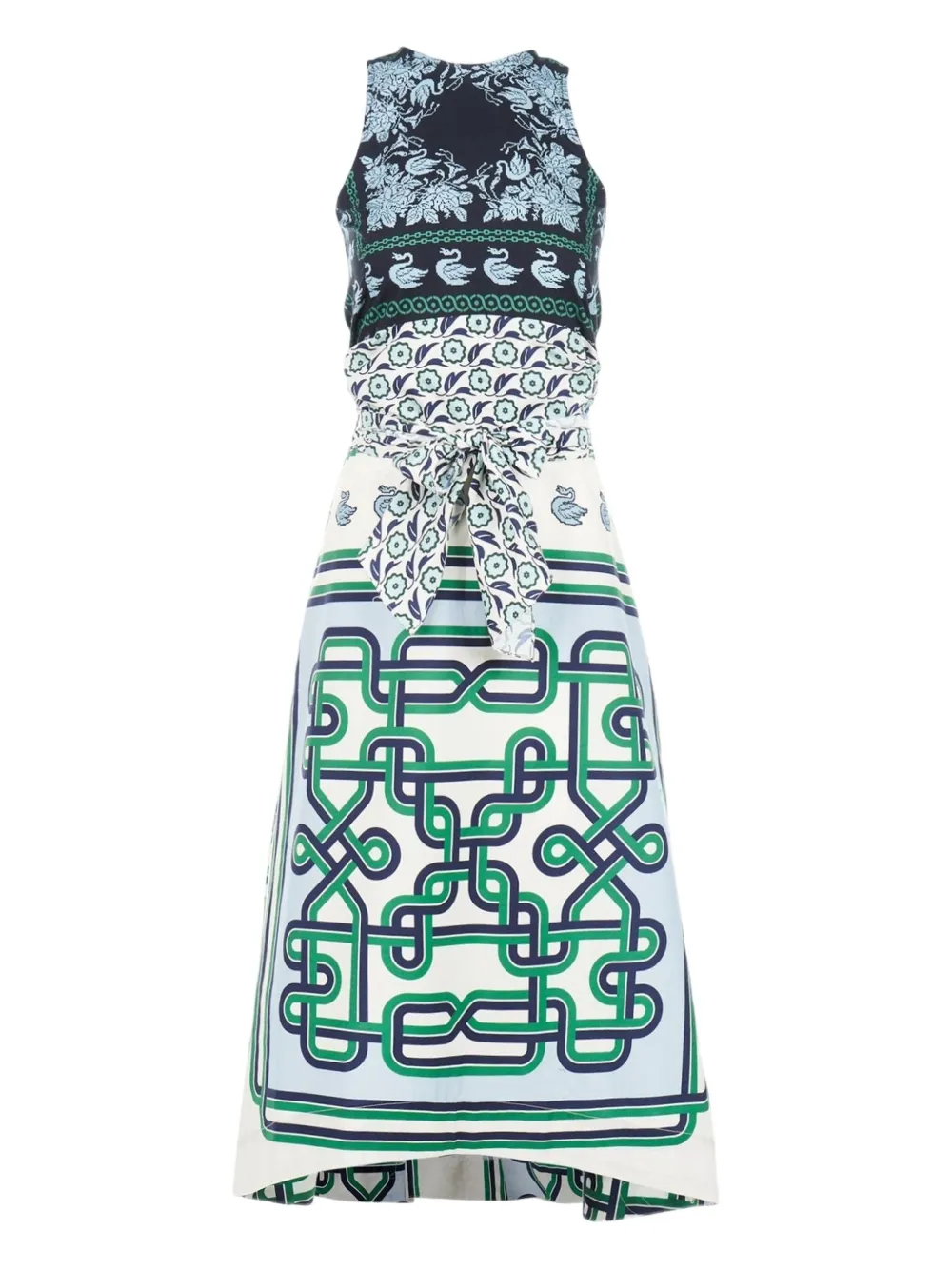 Biyan tie-waist printed maxi dress - ブルー Biyan tie-waist printed maxi dress - ブルー