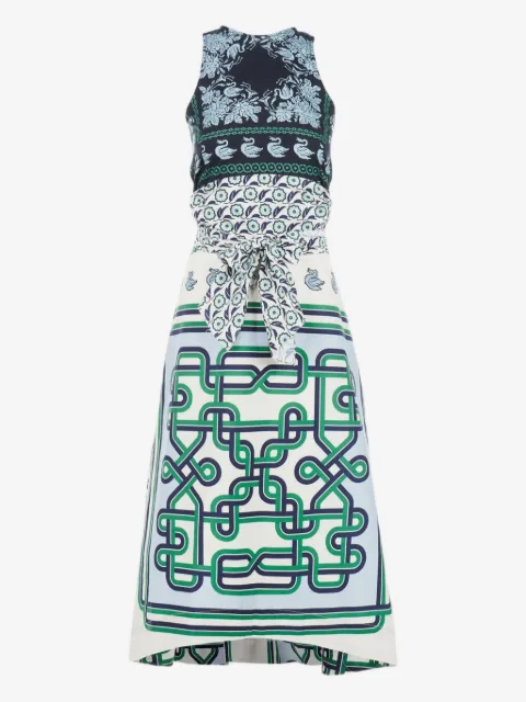 Biyan tie-waist printed maxi dress