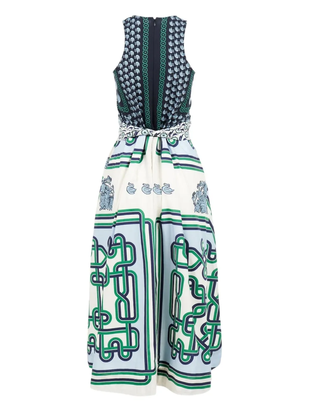 Biyan tie-waist printed maxi dress - Blauw