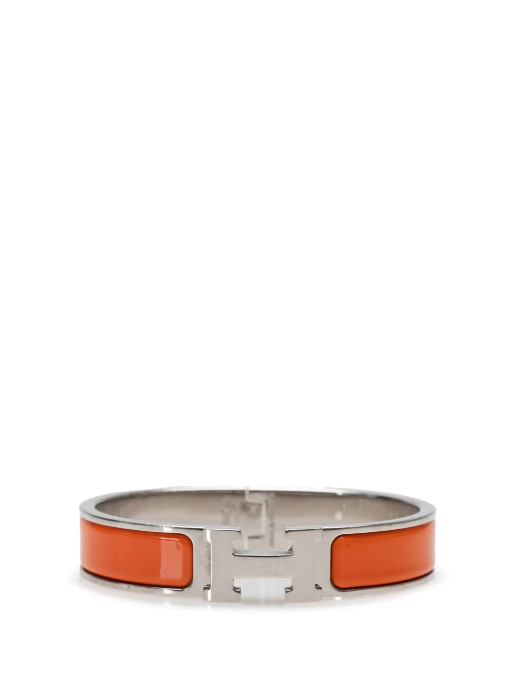 Hermès Pre-Owned 20th Century ナロー エナメル クリック H PM コスチューム ブレスレット - オレンジ Hermès Pre-Owned 20th Century ナロー エナメル クリック H PM コスチューム ブレスレット - オレンジ