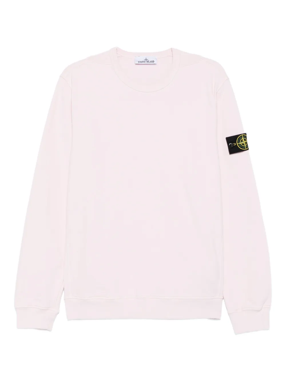 Stone Island logo-patch crew-neck sweatshirt Roze