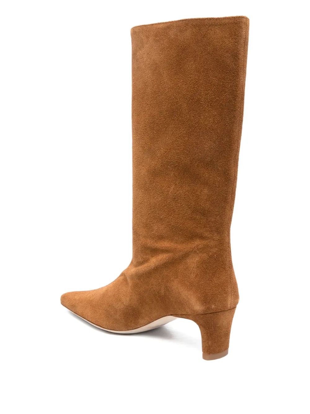 STAUD 60mm Wally suede leather pointed-toe boots Neutrals