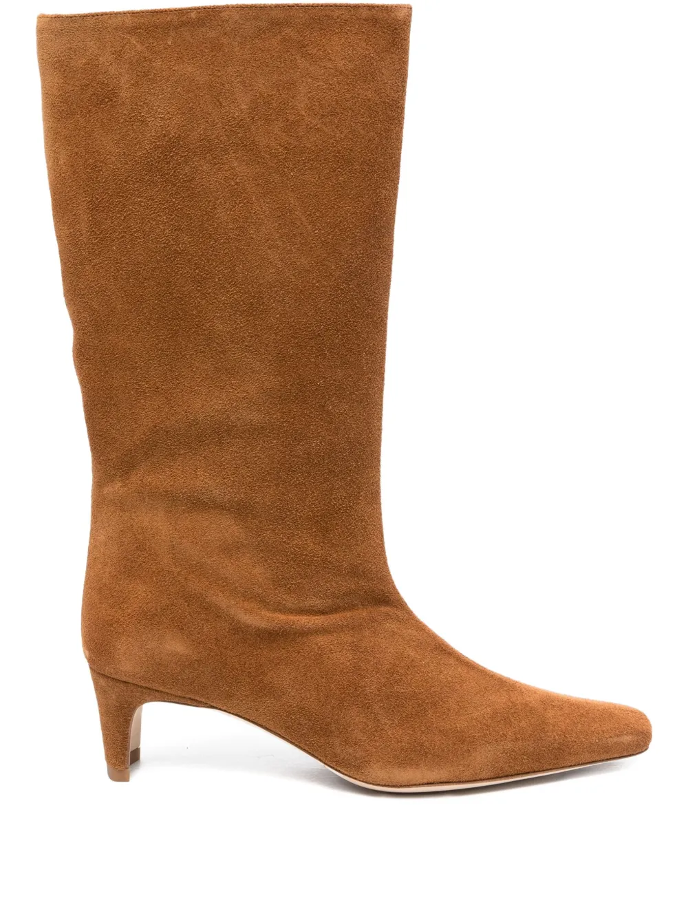 STAUD 60mm Wally suede leather pointed-toe boots Neutrals