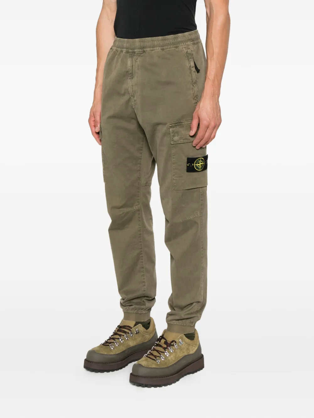 Stone Island cargo pocket elasticated trousers Groen