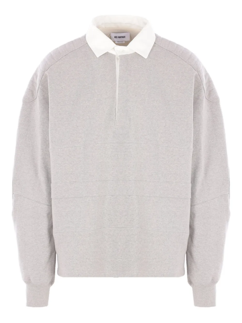 Hed Mayner logo-embroidered polo-collar sweatshirt | Grey | Image 1