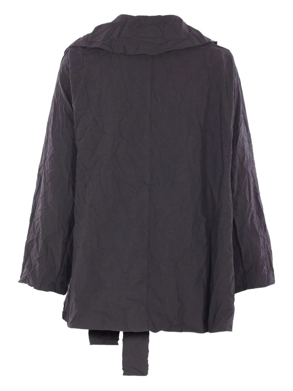 Maria Calderara Ruffled Tie-fastening Jacket In Black