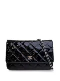CHANEL Pre-Owned 2014 CC Quilted Patent Wallet On Chain crossbody bag - Black