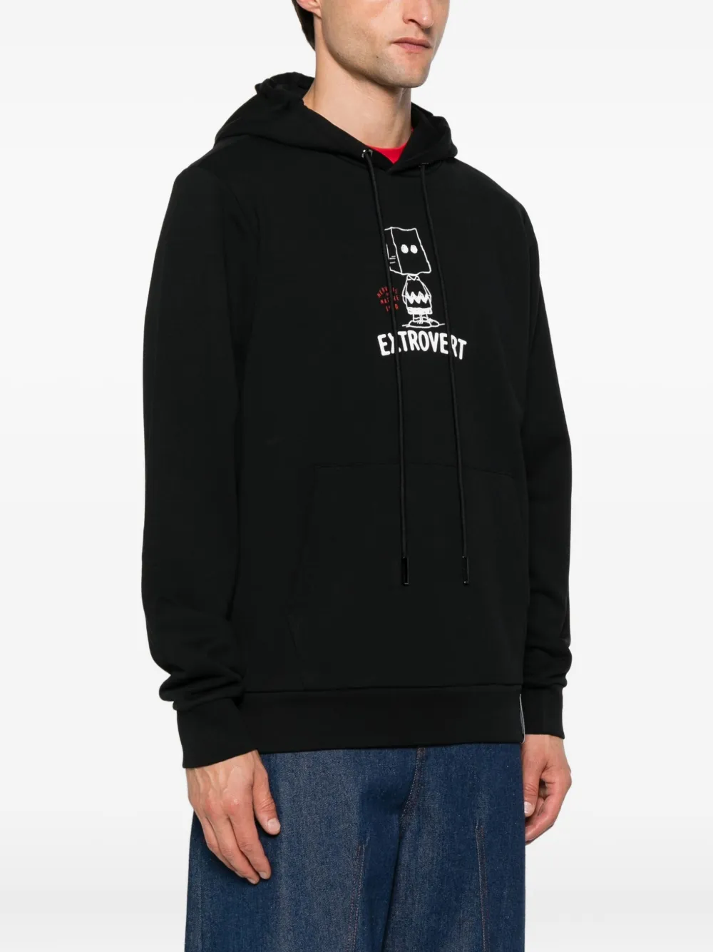 Iceberg graphic-print cotton hoodie Zwart