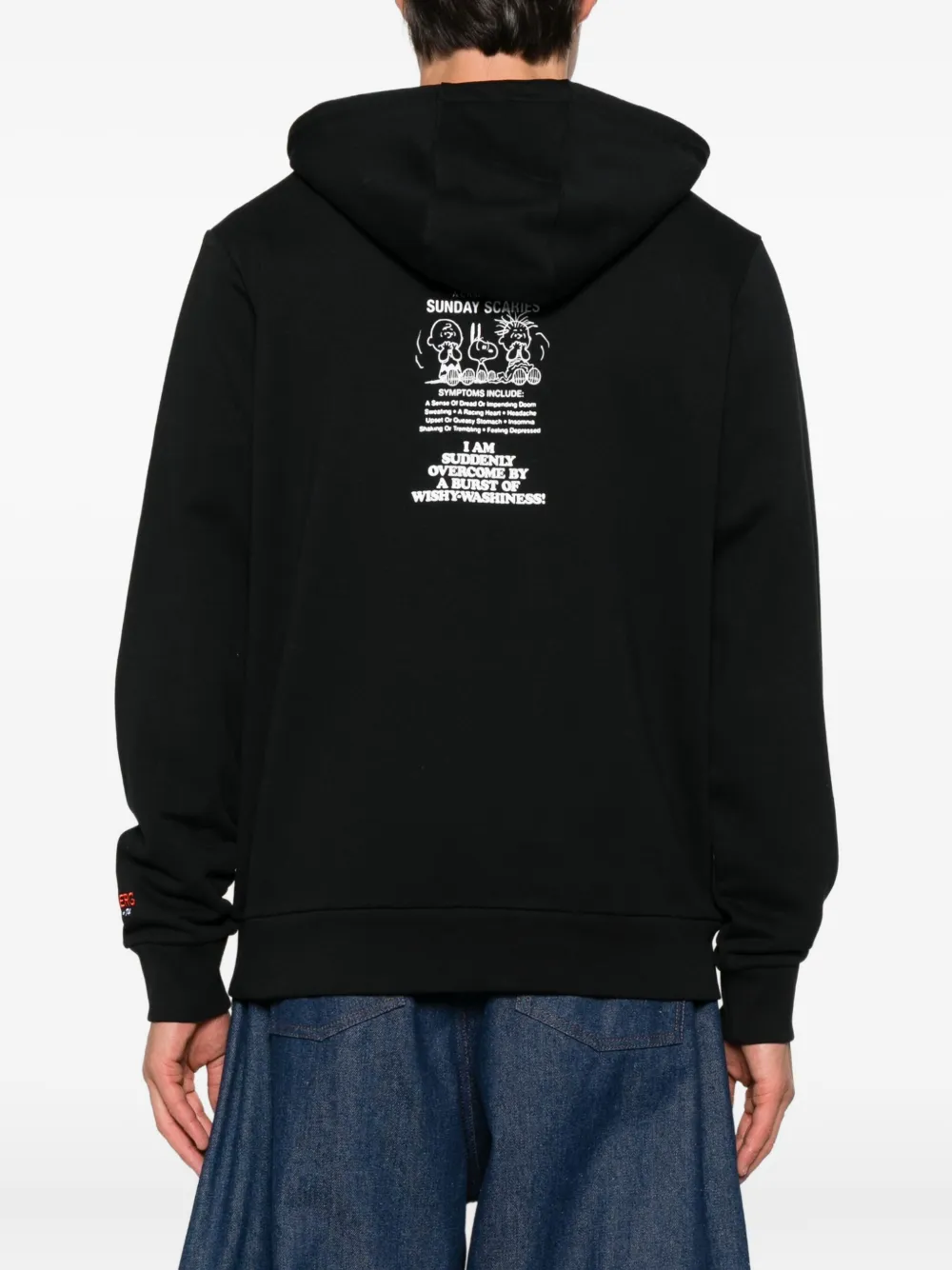 Iceberg graphic-print cotton hoodie Zwart