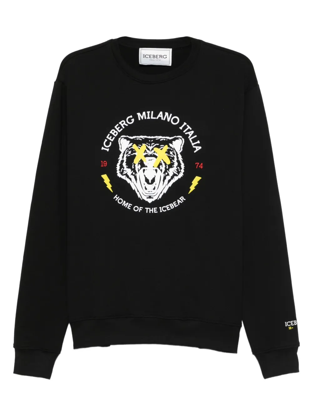 Iceberg bear-embellished crew-neck sweatshirt Zwart