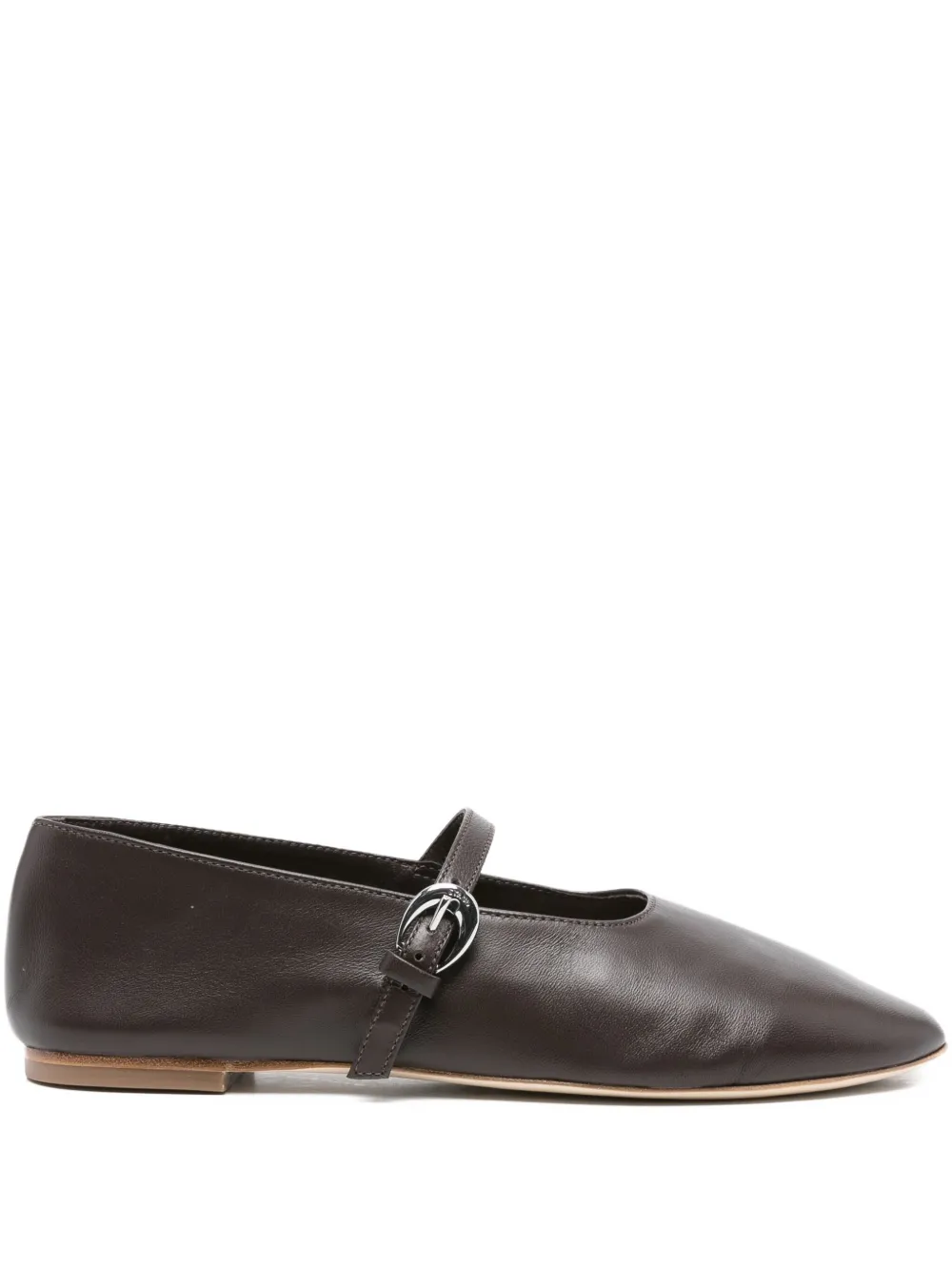 buckle-strap leather flats