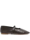 STAUD buckle-strap leather flats - Brown