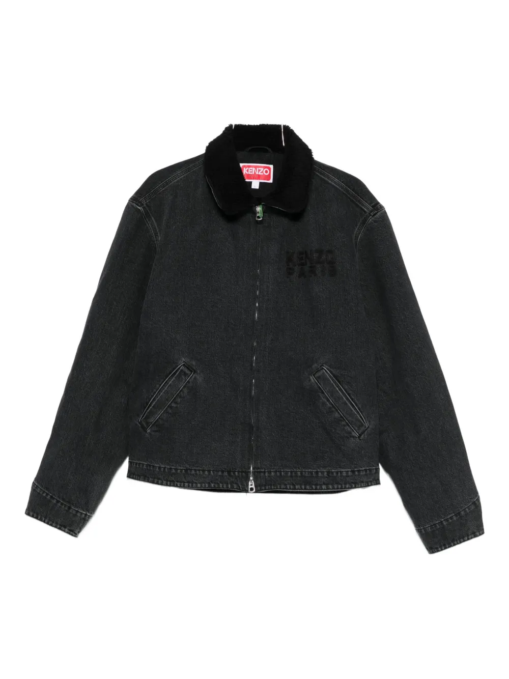 Kenzo sherpa-collar denim jacket Grijs