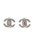 CHANEL Pre-Owned 2000 CC logo clip-on earrings - Silver