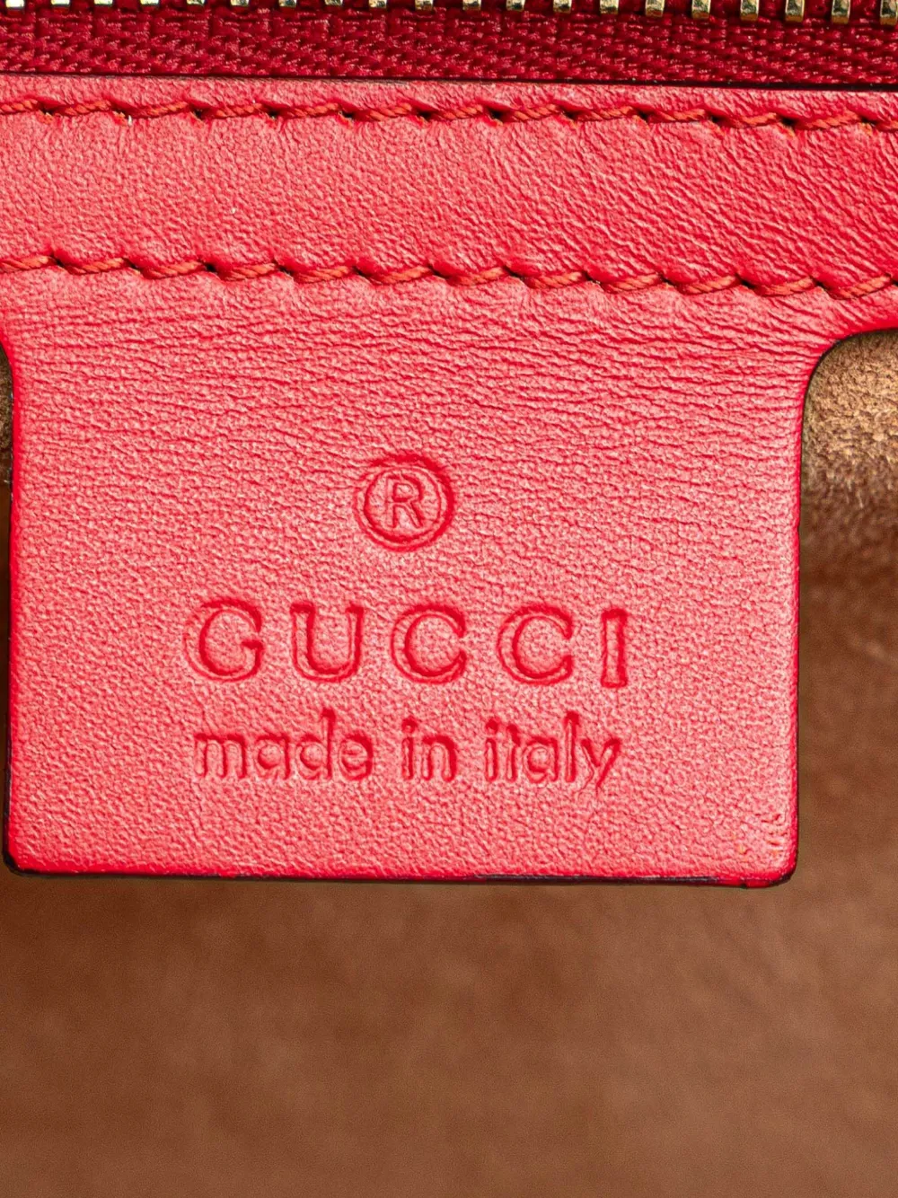Pre-owned Gucci 2000-2015 Medium Leather Sylvie Top Handle Bag Satchel In Red