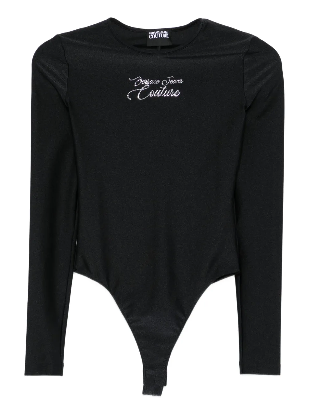 Versace Jeans Couture embroidered long-sleeve bodysuit Zwart
