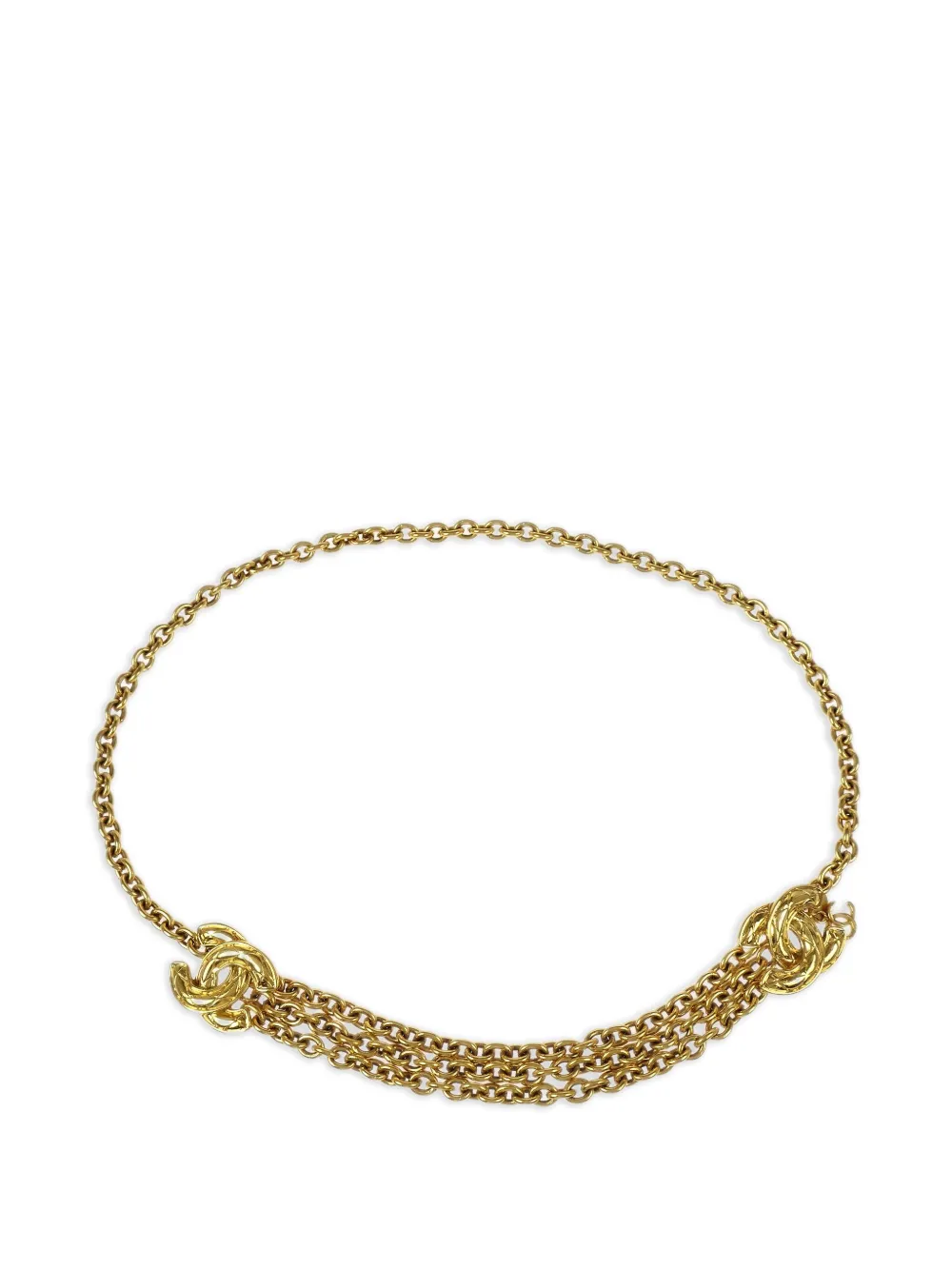 CHANEL Pre-Owned 1990-2000s quilted CC chain belt | Gold | Image 1