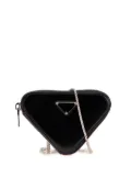 Prada Pre-Owned 2013-2025 Mini Spazzolato Leather Triangle Chain crossbody bag - Black