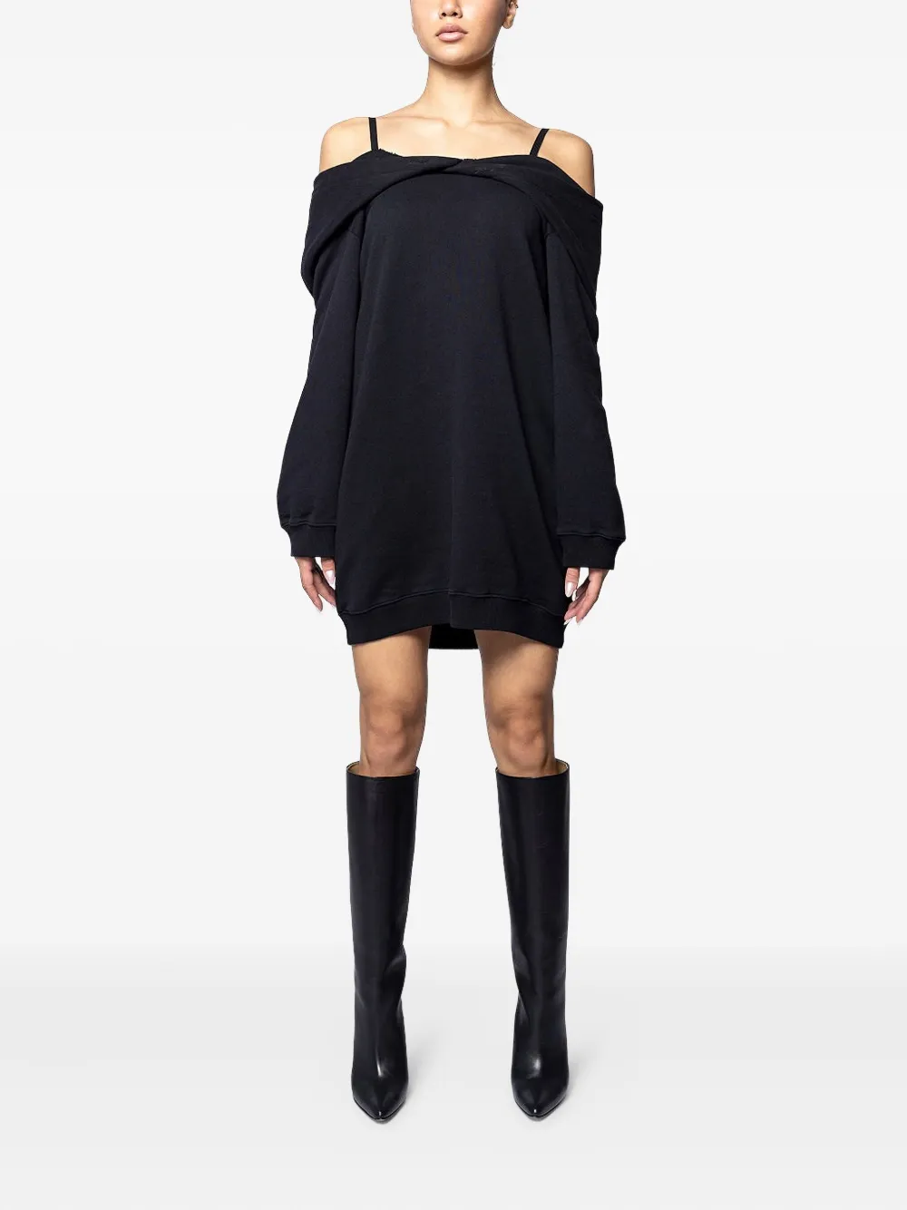 Maison Margiela Off-shoulder mini-jurk - Zwart